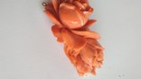 Большой коралловый кабушон, роза 28. 6 грамм, фото №9