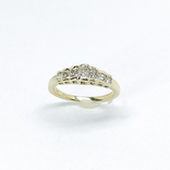 Винтажное золотое кольцо с бриллиантами огранки "принцесса", фото №4