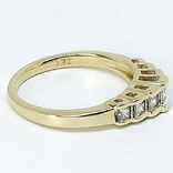 Винтажное золотое кольцо с бриллиантами огранки "принцесса", фото №8