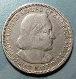 Лот "Америка", 3 монеты. 50 центов 1893 Колумб, 10 центов 1937 Дайм, 50 центов 1992 Колумб, фото №3