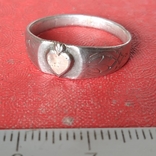 Перстень сердечко 19-20 век, фото №2