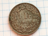 1 франк 1969 года Швейцария, фото №3