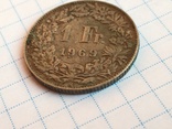 1 франк 1969 года Швейцария, фото №5