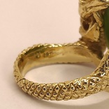 Золотое кольцо "Дракон" с натуральным нефритом, фото №8
