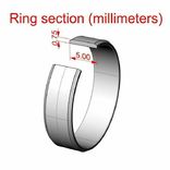  20,50 (размер) 5мм(ширина) Бесшовное обручальное кольцо (Американка) серебро(925), photo number 3