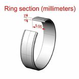  16,00 (размер) 5мм(ширина) Бесшовное обручальное кольцо (Американка) серебро(925), фото №3