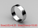  15,00 (размер) 5мм(ширина) Бесшовное обручальное кольцо (Американка) серебро(925), фото №2