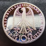 Германия 10 марок 1995 50 лет в мире и согласии,серебро,С101, фото №4