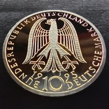Германия 10 марок 1995 50 лет в мире и согласии,серебро,С101, фото №5