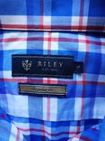 Рубашка в клетку синяя RILEY коттон p-p S (состояние нового), фото №9