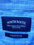 Рубашка голубая клетка NORTH ROUTE коттон р-р 44(состояние!), фото №9