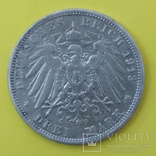 Німецька імперія 3 марки, 1913р. Срібло., фото №3