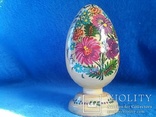 Пасхальное яйцо дерево ручная роспись 12,5 см., фото №13