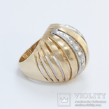 Винтажное золотое кольцо-сфера с бриллиантами, фото №2