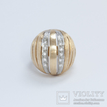 Винтажное золотое кольцо-сфера с бриллиантами, фото №4