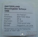 50 Франков 1998 г. "Стрелковый талер". Швейцария. Proof. тираж 1500 шт, фото №12