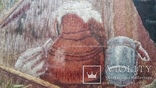 Стара ручна вишивка гладдю, 67,5х53,5 см, фото №12