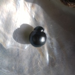 Натуральный морской чёрный жемчуг  Таити .12х15 мм барочная, фото №6