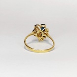 Винтажное золотое кольцо с сапфирами и бриллиантами, фото №6