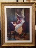Картина Ангел у детской кроватки холст масло рама дерево 91,5*71 см, фото №5