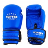 Перчатки боксерские TopTen 12 oz, синие, кожа, фото №2