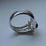 Серебряное кольцо с крупным камнем (engagement ring), фото №9
