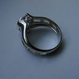 Серебряное кольцо с крупным камнем (engagement ring), фото №10