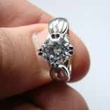Серебряное кольцо с крупным одиночным камнем (engagement ring), фото №3