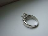 Серебряное кольцо с крупным одиночным камнем (engagement ring), фото №13