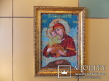 Икона  Почаевской Божьей матери вышитая бисером., фото №2