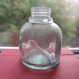 Широкая стеклянная бутылочка с резьбой для крышечки. высота 75мм, фото №3