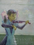 Картина Шкуропат А. "Юная скрипачка"1987 г., фото №3