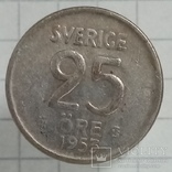 Швеция 25 эре 1953г серебро, фото №2