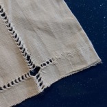 Старая льняная занавеска с вышивкой ручной работы  182*42 см.Прошлый век., фото №10
