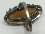 Ажурное кольцо с янтарем., фото №4