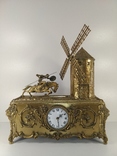 Часы бронза "Всадник и мельница" арт. 0367, фото №2