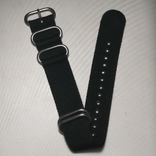 Тактический ремешок на часы ЗУЛУ ZULU нейлон (черный) 22 мм, фото №4