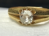 Золотое кольцо с бриллиантом 56 пробы Российская Империя, фото №4
