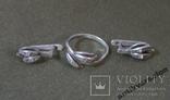 554 Кольцо, серьги, камешки, серебро 925 пр 5,7 гр, диаметр 1,75 см., фото №3