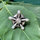 Винтажной массивный серебряный перстень с натуральным барочным жемчугом, фото №2