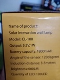 Фонарь на солнечной батареи с датчиком движения 3 режима, фото №4