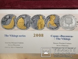 Набор монет викинги серебро с позолотой Андорра 10 динеров 2008, фото №4