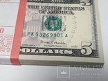 Купюры Боны 5$ 10 штук (50$) доллары США 2017 год код 9, фото №5