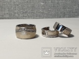 Набор серьги с кольцом 925 пробы с перламутровыми вставками 26,43 гр, фото №2