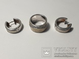 Набор серьги с кольцом 925 пробы с перламутровыми вставками 26,43 гр, фото №3