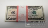 Купюры Боны 5$ 10 штук (50$) доллары США 2017 год код 5, фото №3