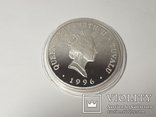 Монета серебро 5 унций 20$ queen elizabeth the queen mother tuvalu 1996, фото №4