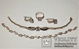 Серебряный набор серьги кольцо браслет ( серебро + золото) 925 и 375 пробы, фото №2