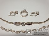 Серебряный набор серьги кольцо браслет ( серебро + золото) 925 и 375 пробы, фото №10