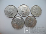 Пол Долара США ( Серебро 5 шт ) 1965 , 1966 ,1967 , 1968, фото №2
